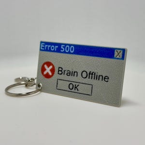 Error 500 Schlüsselanhänger - Gehirn nicht verfügbar - Lustiger Schlüsselanhänger für stressige Tage