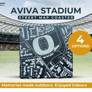 Aviva Rugby stadium street map with Framing Option - Irelands national stadium - personalised options available