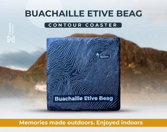 Buachaille Etive Beag Slate Coaster – Scotland Munro Gift, Personalised Option