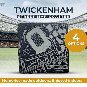 Twickenham Rugby stadium street map with Framing Option - Englands national stadium - personalised options available