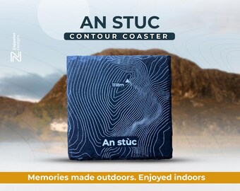 An Stuc Slate Coaster – Scottish Munro Climbing Gift
