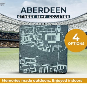 Football stadium street map of Pittodrie with Framing Option - the home of Aberdeen - personalised options available - scottish premiership