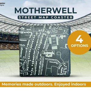 Football stadium street map of Fir Park with Framing Option - the home of Motherwell - personalised options available - Scottish Premiership