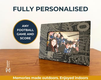 Personalised Football Stadium Map Slate Photo Frame | Custom Matchday Gift
