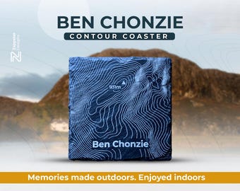 Ben Chonzie Slate Coaster – Personalised Scotland Climbing Gift