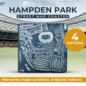 Football stadium street map of Hampden with Framing Option - Scotlands national stadium - personalised options available