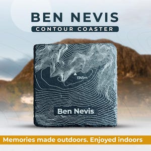 Ben Nevis Slate Coaster with Framing Option – Personalise with Your Climbing Date - Perfect Gift for Scotland and Munro Lovers!