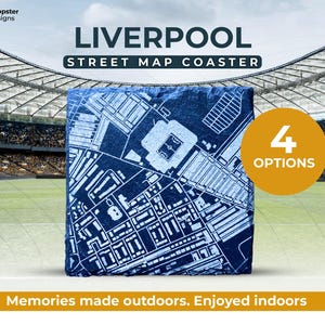 Liverpool Football stadium street map with Framing Option - personalised options available - English Football