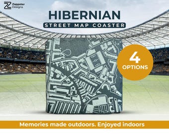Easter Road Football Stadium Map Coaster – Hibernian, Scottish Premiership
