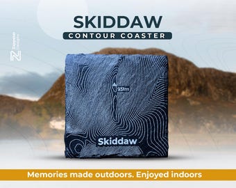 Skiddaw Slate Coaster – Lake District Topographic Map, Climbing Date Option