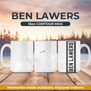 Mug en céramique Contour blanc de 15 oz Ben Lawers