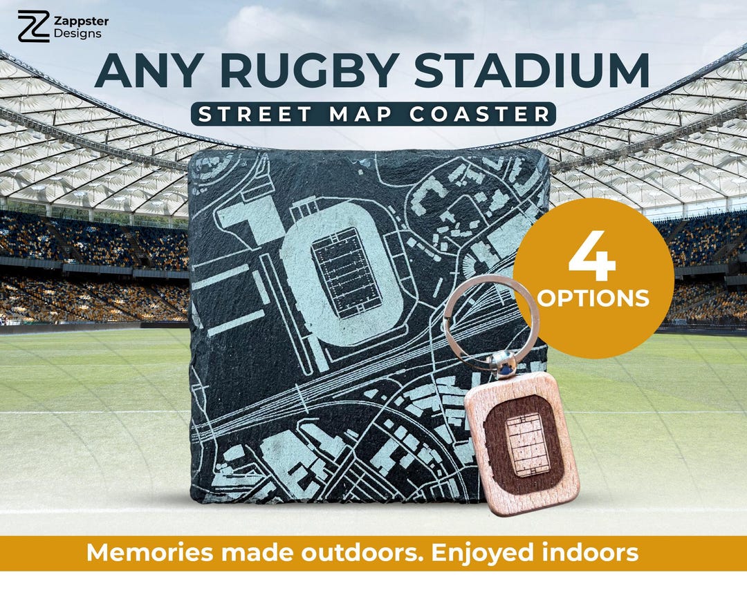Any Rugby Stadium Street Map With Framing Option - Free Keyring ...