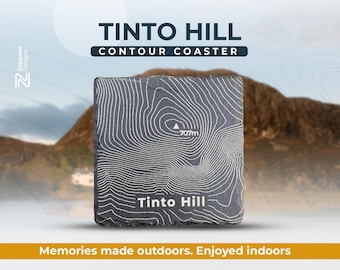 Tinto Hill Slate Coaster – Scotland Hiking Gift, Framing Option