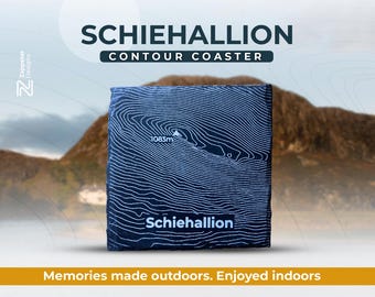 Schiehallion Slate Coaster – Personalised Scotland Gift, Munro Lovers