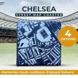 Chelsea Football stadium street map with Framing Option - personalised options available - English Football