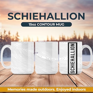 Mug en céramique Schiehallion Contour blanc de 15 oz