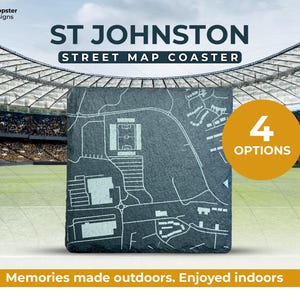 Football stadium street map of McDiarmid Park with Framing Option - the home of St Johnstone - personalised options available