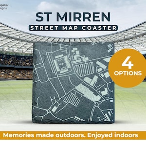 Football stadium street map of Love Street with Framing Option-the home of St Mirren - personalised options available - Scottish Premiership