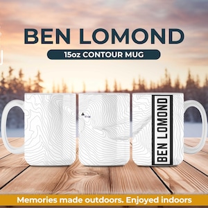 Mug en céramique Contour blanc de 15 oz Ben Lomond