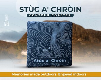 Stùc a' Chròin Slate Coaster – Scotland Munro Gift, Personalised Option