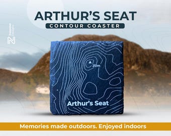 Arthur's Seat Slate Coaster – Scotland Hiking Gift, Personalised Option