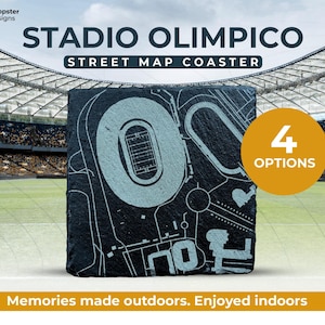 Stadio Olimpico street map with Framing Option - Italian national stadium - personalised options available