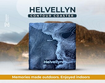 Helvellyn Lake District Slate Coaster – Personalised Climbing Date, Framed Option