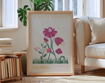 Flower Market Print, Moody Botanical Printable Wall Art, Vienna Print, Henri Matisse Art Print, Digital Download