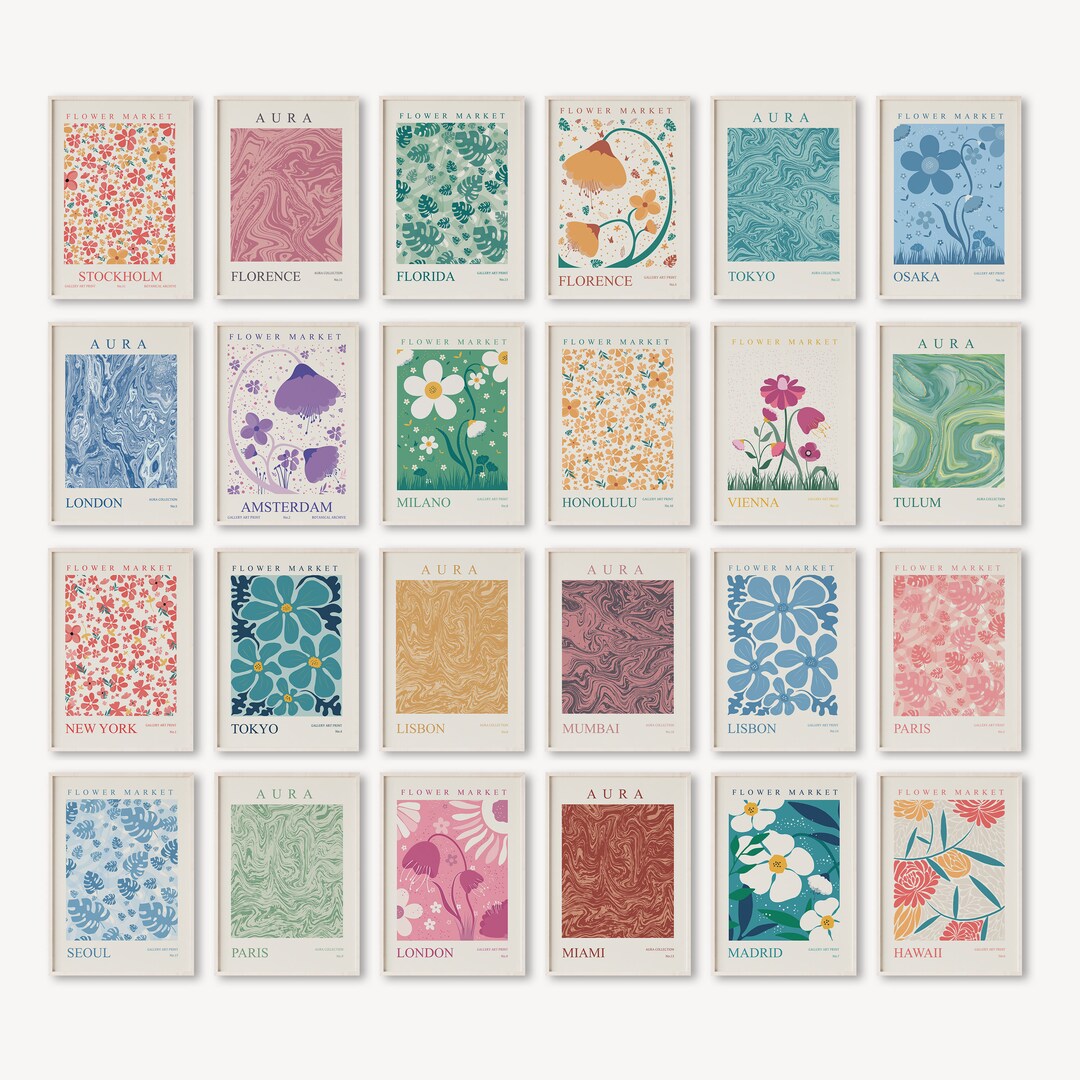 Modern Gallery Wall Set Mega Bundle Flower Market Prints - Etsy