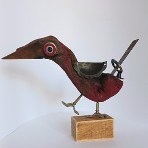 Recycled Art Bird Home Decor Gift