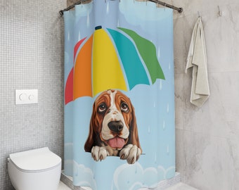Basset Hound Big Paws Shower Curtain