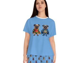 Superhero Pugs Pajama Set – Women's Loungewear