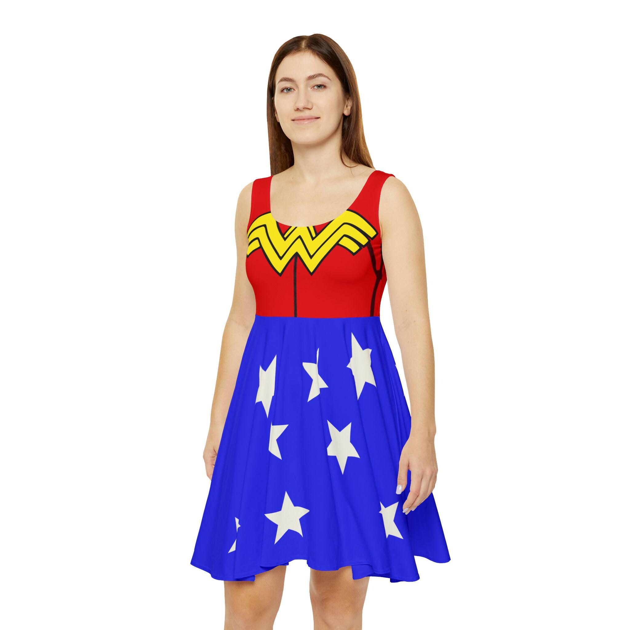 macys light blue dress Children's Metallic Wonder Woman Costume w/ Stars Skirt XXSmall (3/4) main image 0