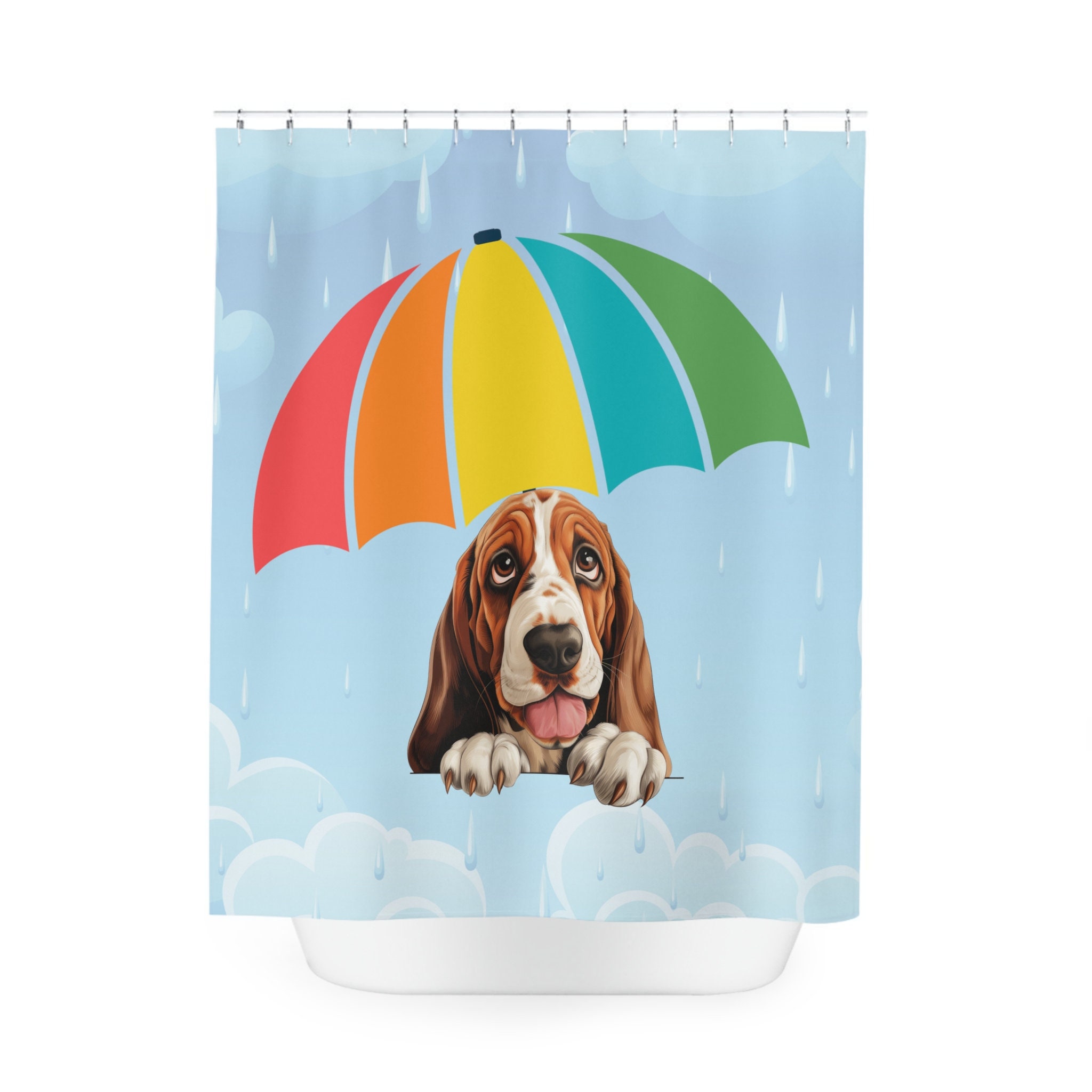 Basset Hound Big Paws Shower Curtain Etsy