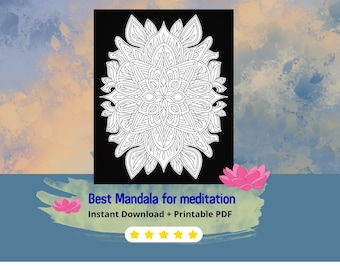 Mandala Ausmalbild für Meditation – Achtsame Kunst für Entspannung & innere Ruhe | Digitaler Download