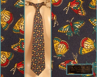 vintage années 70 'Agora' Wide Silk Tie / Cravate - L 58 1/4 » - W 4 »