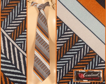 vintage années 70 'Coxinel - Paris Rome' Cravate / Cravate en soie extra-large - L 55" - W 4 1/4"