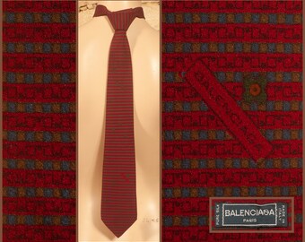 Balenciaga - Paris  - Vintage 60s Tie / Necktie - L 57" - W 3"