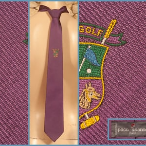 Paco Rabanne - Paris - Vintage 60s Narrow Silk Tie / Necktie - L 55" - W 3"