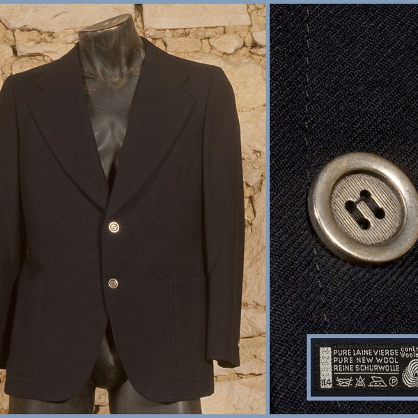 Vintage 60s Extra-Wide Notch Lapel Jacket = size UK/US 38 - EU 48 - Small