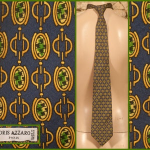 Loris Azzaro - Paris - Vintage 80s Silk Tie / Necktie - L 61" - W 3 3/4"