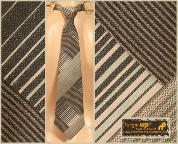 Vintage 70s 'Tergal-Up' Extra Wide Tie / Necktie … - image 1