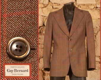 Vintage 70s 'Guy Bernard' Wide Notch Lapel Jacket (size UK/US 38 - EU 48) Medium