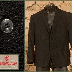 Vintage 50s &#39;A la Maison de Paris&#39; Notch Lapel Jacket - size UK/US 42 - EU 52 - Large