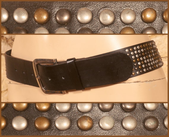 Vintage Metal Studded Belt Optimum Length 96cm 38 Inches Etsy UK
