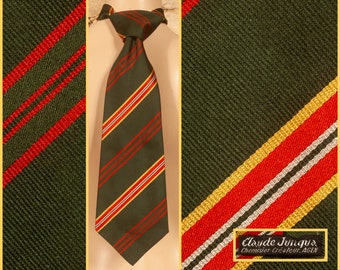 Vintage 70s 'Claude Junqua' Extra-Wide Silk Tie / Necktie - L 52" - W 4 3/4"