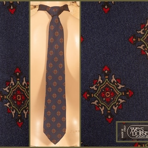 Vintage 80-tals 'Yves Dorsey' sidenslips / halsduk - L 137 cm - B 9,5 cm