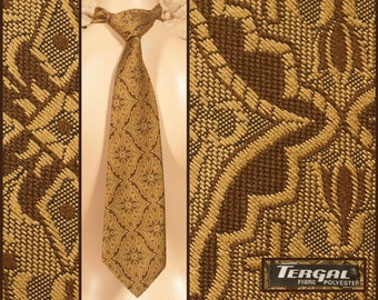 vintage 70s 'Tergal' Wide Polyester Tie / Necktie - L 53" - W 4"