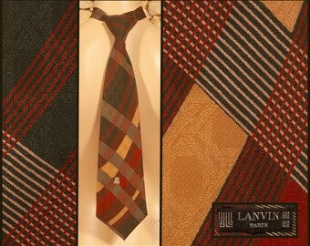 Lot De 4 Cravates Lanvin Vintage En Soie, Multicolores - Occasion, Style Créateur