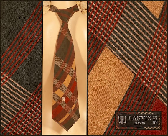 Lot De 3 Cravates LANVIN Paris - Pure Soie - Occasion - Fabriqué En France